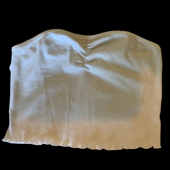 PacSun Tops - PacSun Tube Top White Cropped Ruched Size Medium